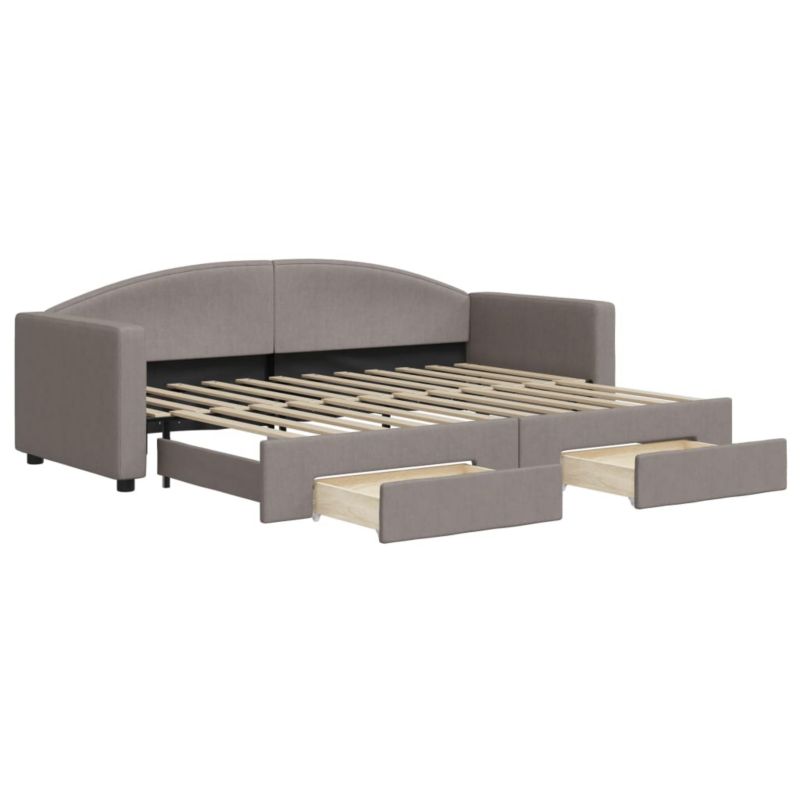 Sofa rozkładana WaszeMeble 80x200 cm Taupe tkanina z szufladami WM-3197222 1 szt.