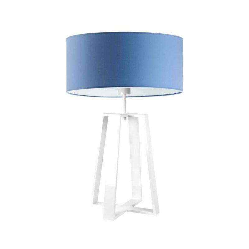 Lampka Nocna Volta Light Factory Wenis Abażur Biały/Niebieski 1xE27 1szt.