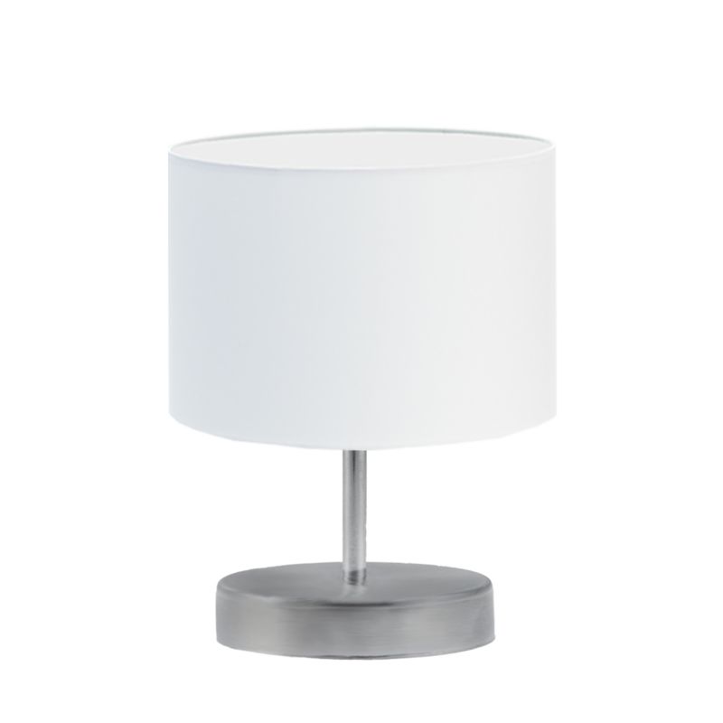 Lampka Nocna Volta Light Factory Picolo Abażur Srebrny/Biały Walec 1xE27 1szt.