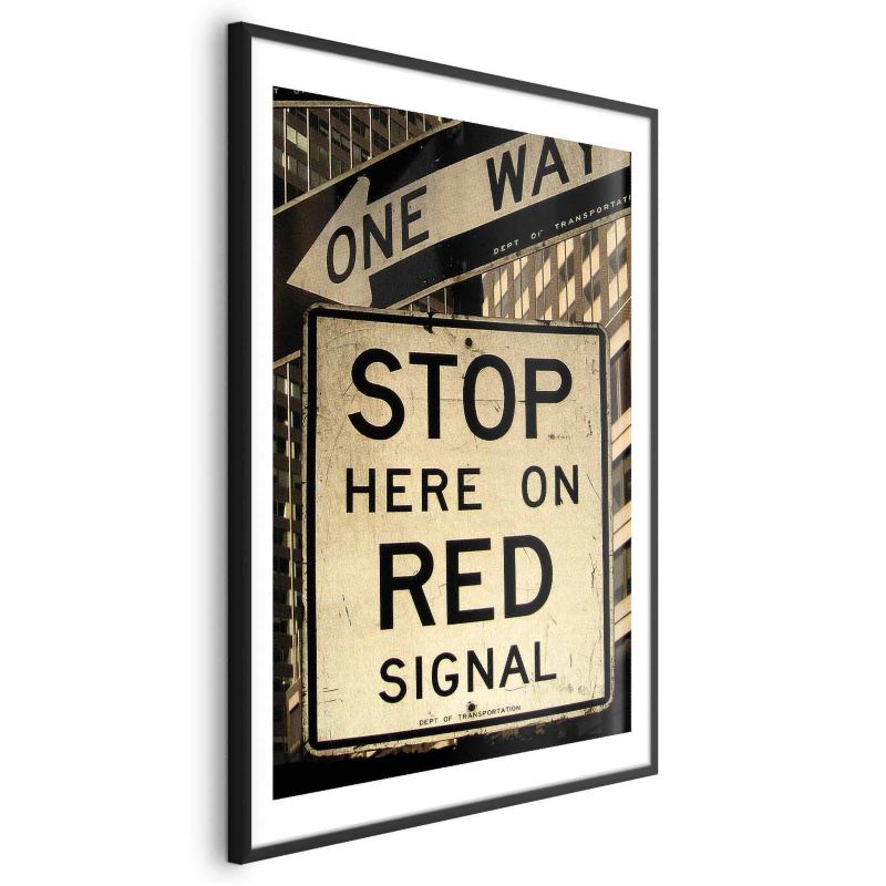 Plakat Artgeist Znaki drogowe 29,7x42 cm z ramą czarną z marginesem 1 szt