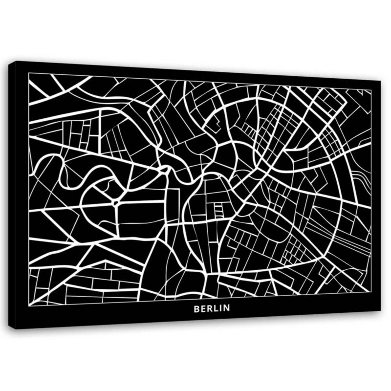 Obraz na płótnie Feeby Berlin - plan miasta 90x60cm 1szt