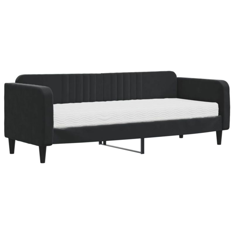 Sofa rozkładana WaszeMeble 80x200 cm Czarny aksamit WM-3197036 1 szt.