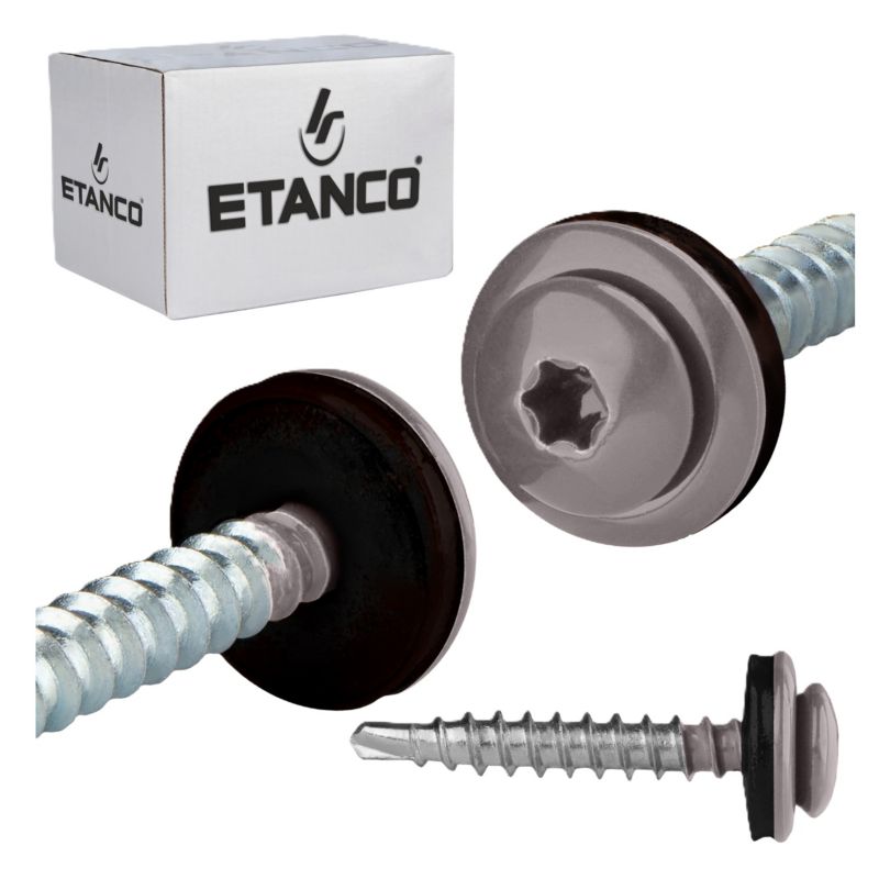 Wkręty farmerskie Etanco GTFP 4,8x35 mm RAL 9007 samowiercące 250szt