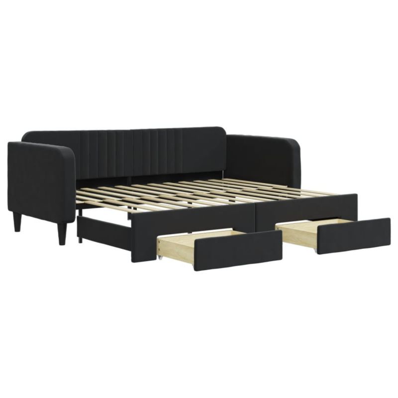 Łóżko dzienne WaszeMeble 90x200 cm rozsuwane czarne WM-3197115 1 szt.