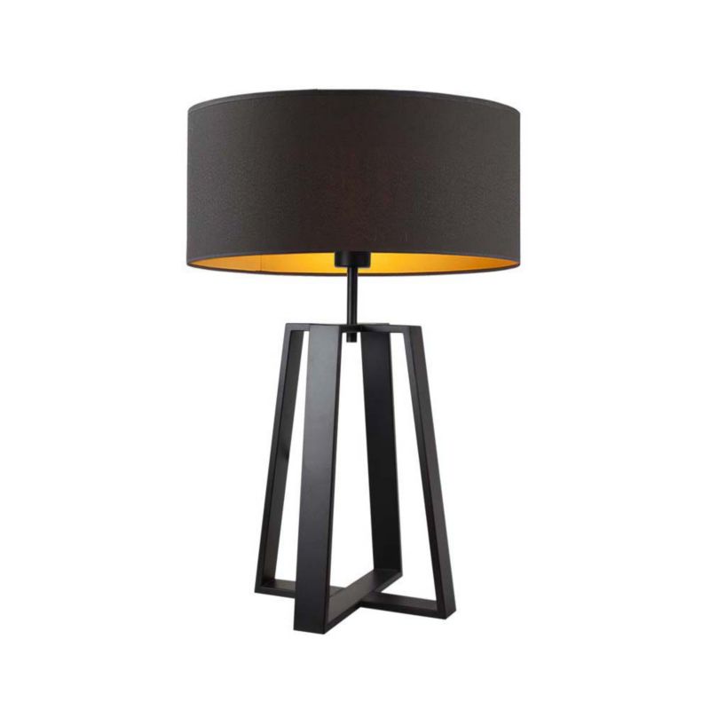Lampka Nocna Volta Light Factory Wenis Abażur Czarny ze złotem 1xE27 1szt.