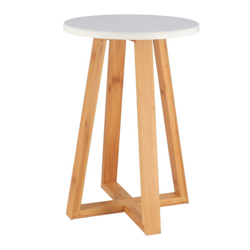 Stołek bambusowy White bamboo Tendance biały 43 cm 1 szt.