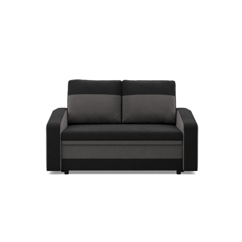 Sofa TYLETEGOTU rozkładana AURELO mikrofaza czarny szary 1 szt