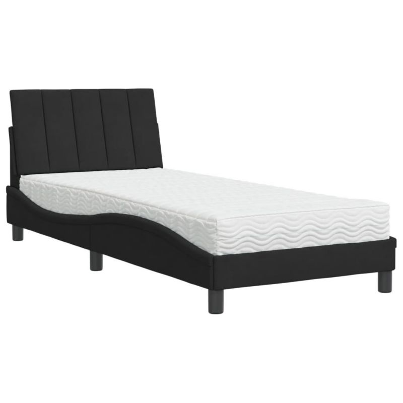 Łóżko tapicerowane WaszeMeble 90x200 cm czarne WM-3208576 1 szt.