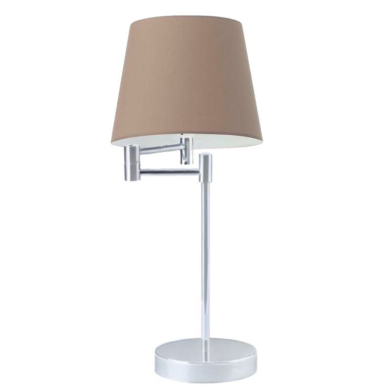 Lampka Nocna Volta Light Factory Jukon Abażur Srebrny/Cappuccino 1xE27 1szt.