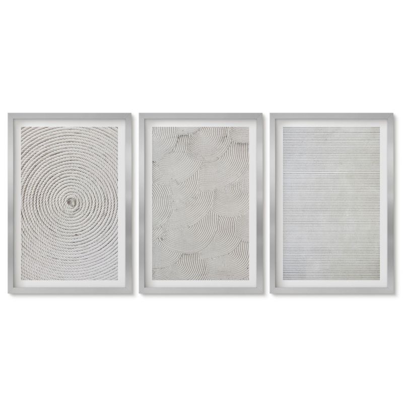 Komplet obrazów srebrna rama Tulup 40x60 cm Geometryczne tektury wzory Obrazy do kuchni w ramie 1 kpl