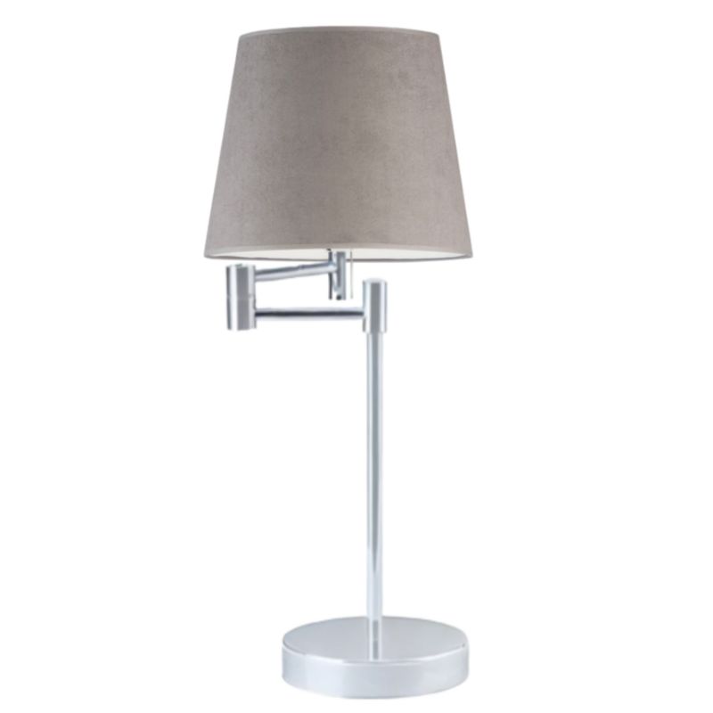 Lampka Nocna Volta Light Factory Jukon Abażur Srebrny/Szary welur 1xE27 1szt.