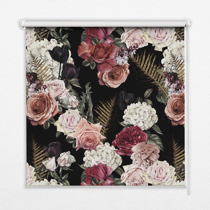 Roleta Wzorzysta Tulup 130x140 cm Bukiet Róż Montaż do ściany/sufitu 1 szt.