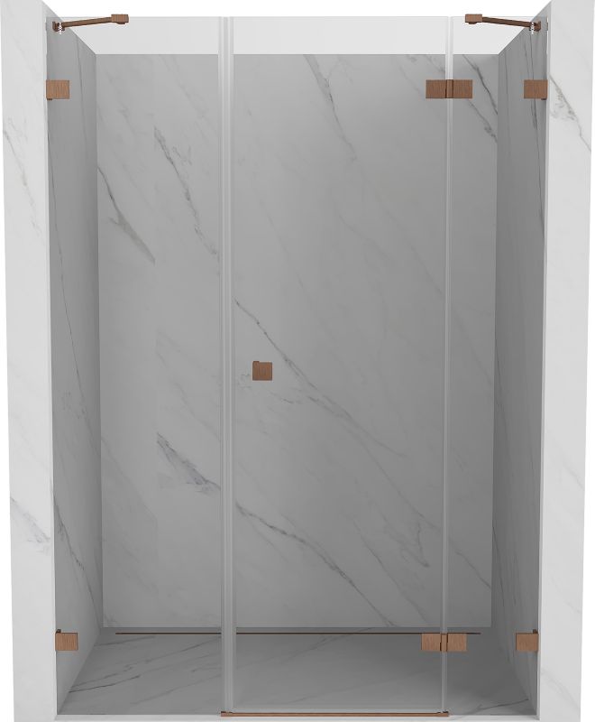 Drzwi prysznicowe uchylne Mexen Lunar miedź szczotkowana 130 cm 1 szt.