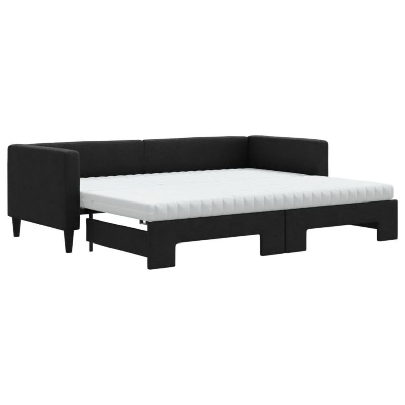 Sofa rozkładana WaszeMeble 80x200 cm Czarny tkanina WM-3196593 1 szt.