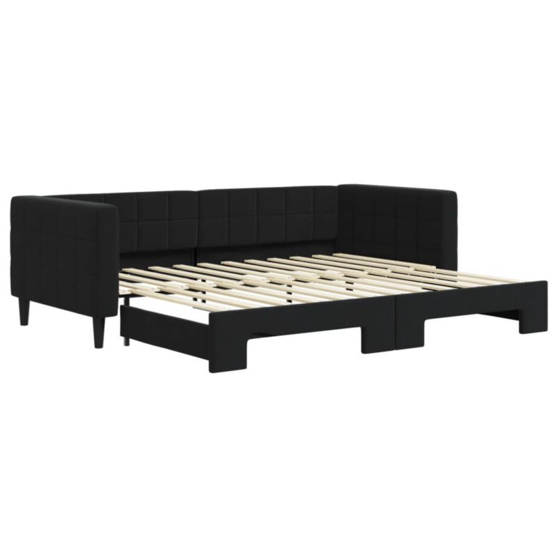 Łóżko dzienne WaszeMeble 90x200 cm rozsuwane czarne WM-3196695 1 szt.