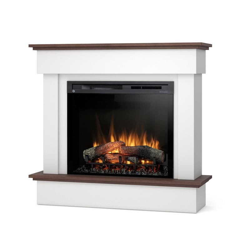 Kominek elektryczny Warmtec Tormes 28" XHD 1400W funkcja grzania LED biały mat, ciemny dąb 1 szt.