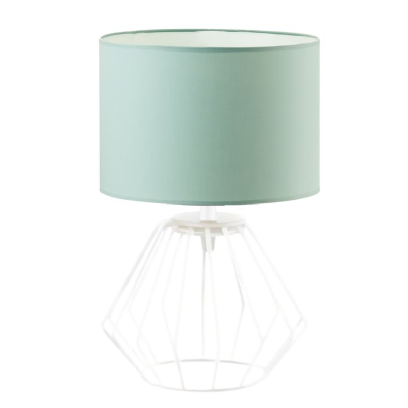 Lampka Nocna Volta Light Factory Lana Abażur Biały/Miętowy 1xE27 1szt.