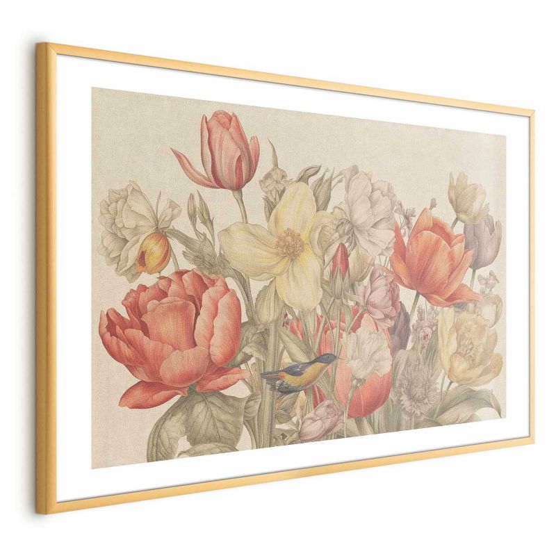 Plakat Artgeist Bukiet 30x21 cm z ramą złotą 1 szt