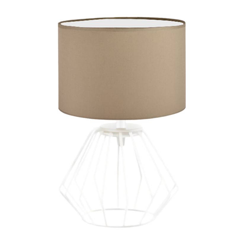 Lampka Nocna Volta Light Factory Lana Abażur Biały/Cappuccino 1xE27 1szt.