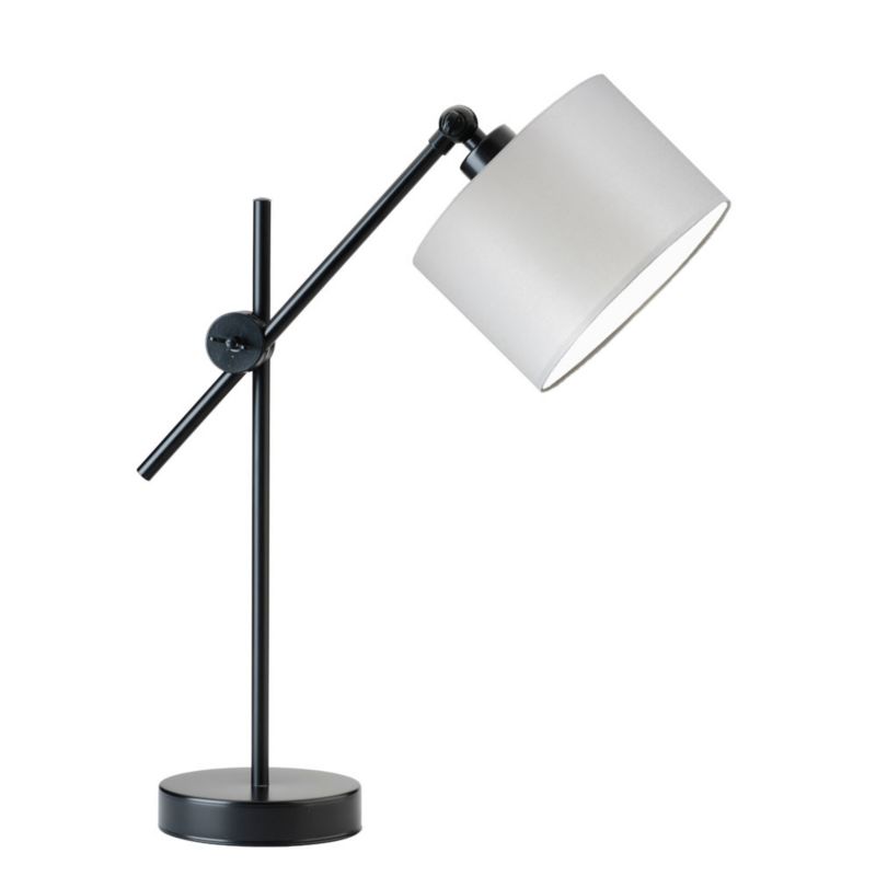 Lampka Nocna Volta Light Factory Modern Abażur Jasny szary Walec 1xE27 1szt.