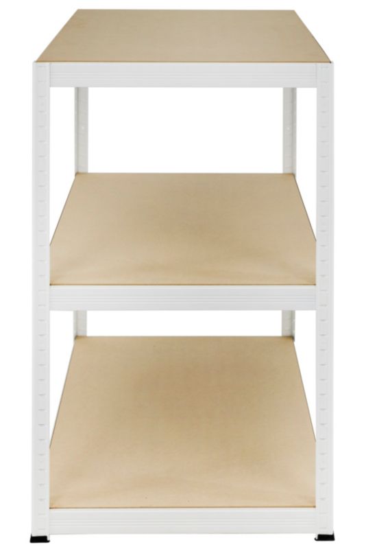 Regał magazynowy garażowy metalowy MODO24 biały helios 106x30x30cm 3 półki po 175 kg 1 szt.