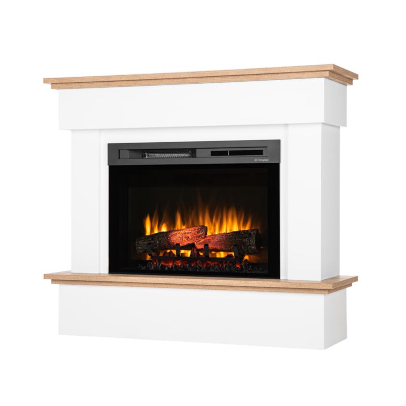 Kominek elektryczny Warmtec Tormes 26" XHD 1400W funkcja grzania LED biały mat, jasny dąb 1 szt.