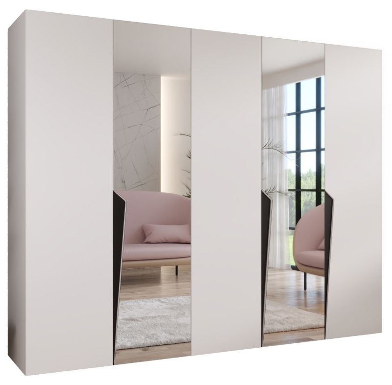 Szafa uchylna z lustrem z lustrem otwierana Abiks PIANO 2 250 wys 202 cm Biały + Czarny 1 szt