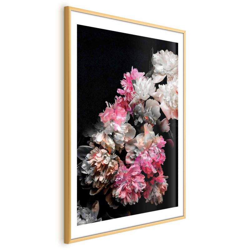 Plakat Artgeist Bukiet w mroku 60x90 cm z ramą złotą 1 szt