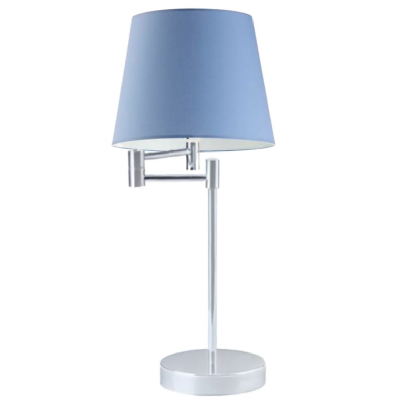 Lampka Nocna Volta Light Factory Jukon Abażur Srebrny/Niebieski 1xE27 1szt.