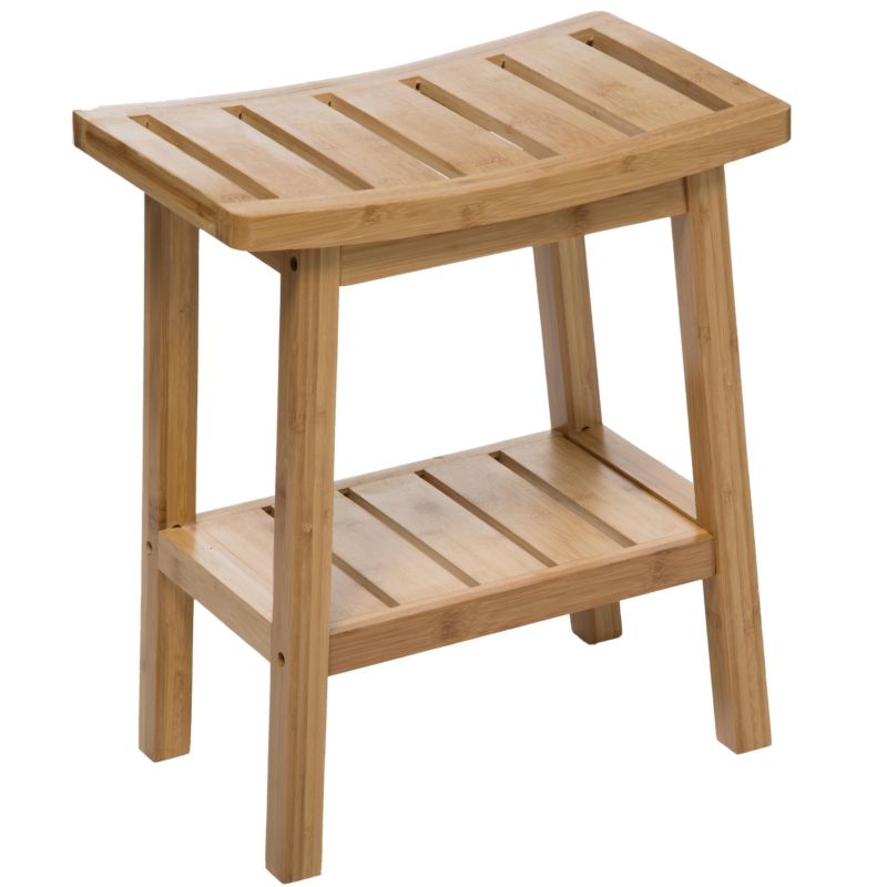 Stołek bambusowy Scandi z półką 5Five Simply Smart brązowy 46 cm 1 szt.