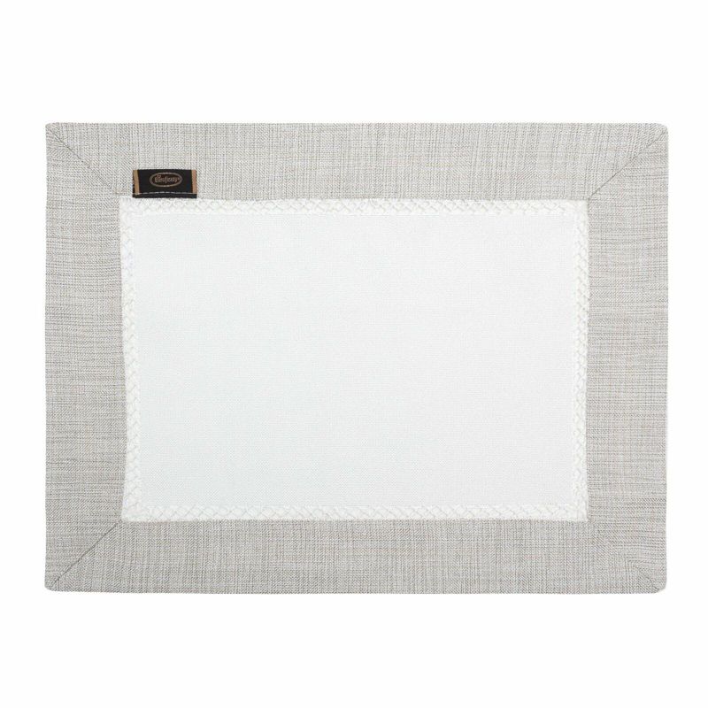 Podkładki EMMA Eurofirany 30x40 cm białe z mereżką i ozdobną listwą 4 szt