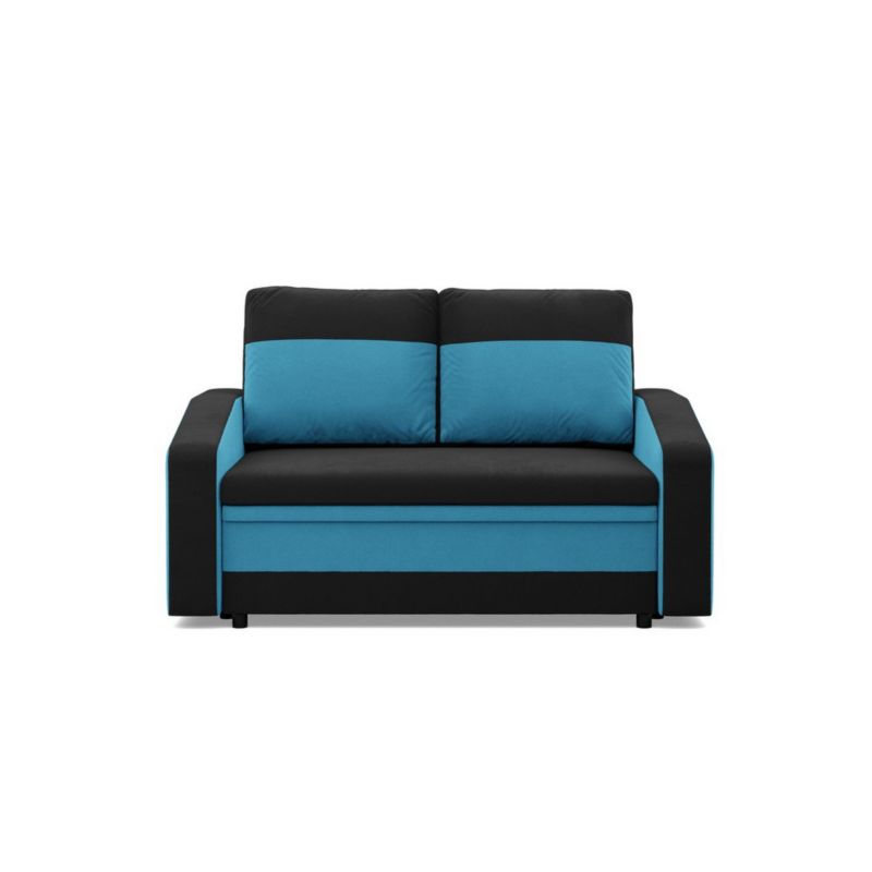 Sofa TYLETEGOTU rozkładana AURELO mikrofaza czarny niebieski 1 szt