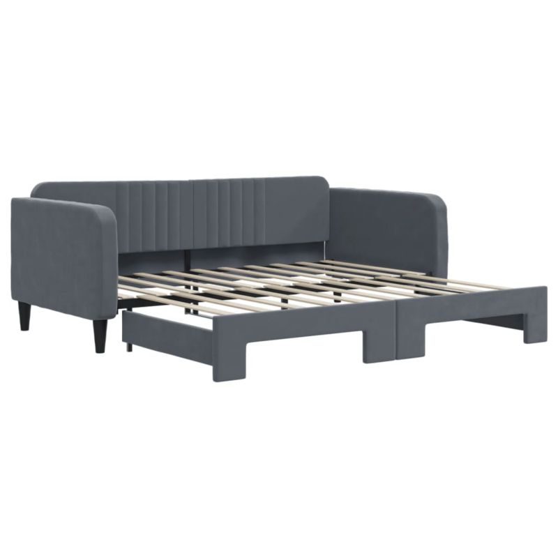Sofa rozkładana WaszeMeble 90x190 cm Ciemnoszary aksamit WM-3197077 1 szt.