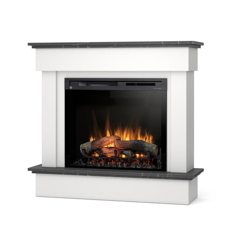 Kominek elektryczny Warmtec Tormes 28" XHD 1400W funkcja grzania LED biały mat, marmur czarny 1 szt.