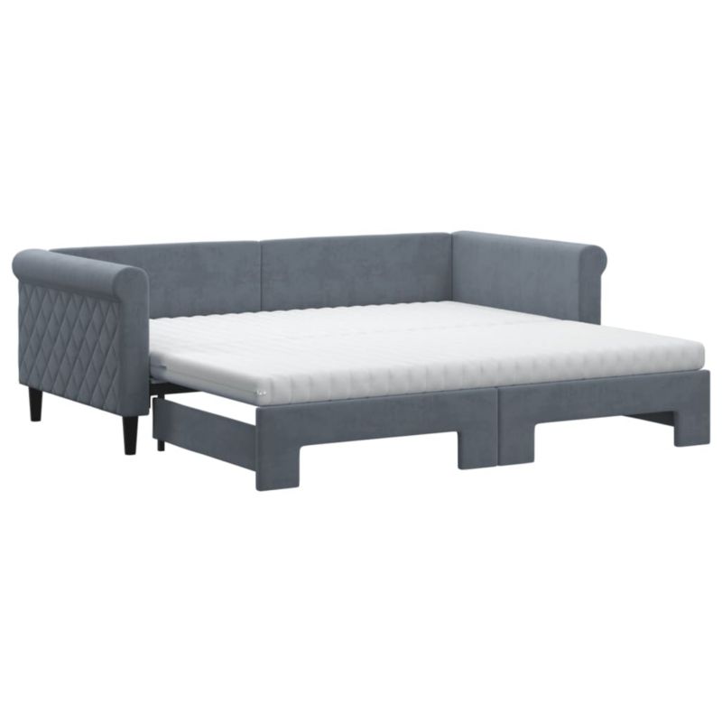 Sofa rozkładana WaszeMeble 90x190 cm Ciemnoszary aksamit WM-3197809 1 szt.