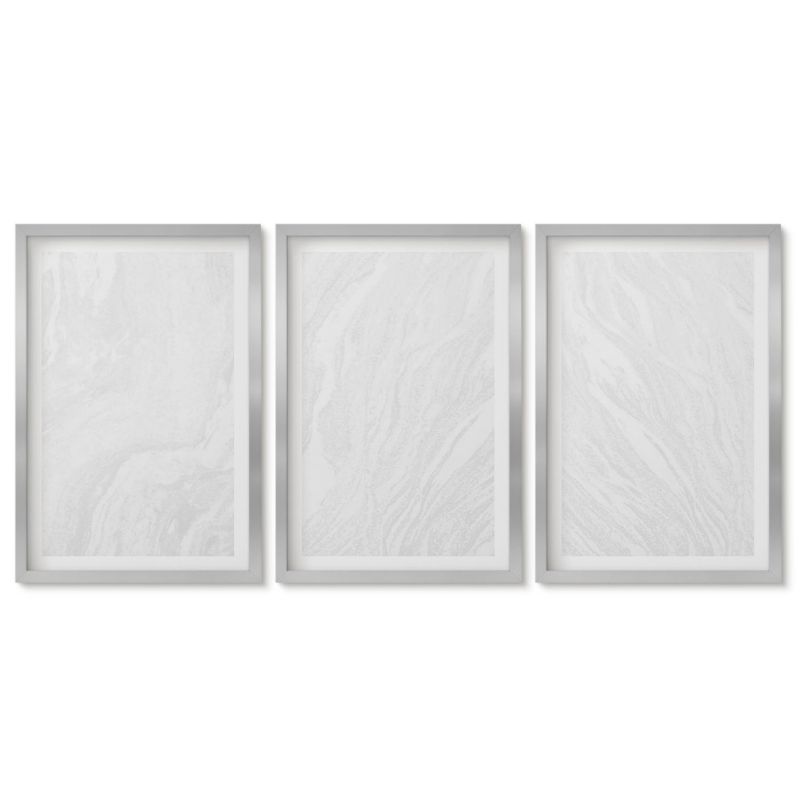 Obrazy w srebrnej ramie Tulup 40x60 cm Marmur elegancki struktura Obrazy do kuchni w ramie 1 kpl