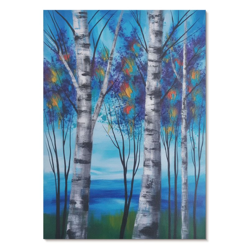 Obraz Plakat Canvas Tulup 59,4,x84 cm (A1) Kolorowe brzozy Do sypialni, salonu, biura 1 szt.