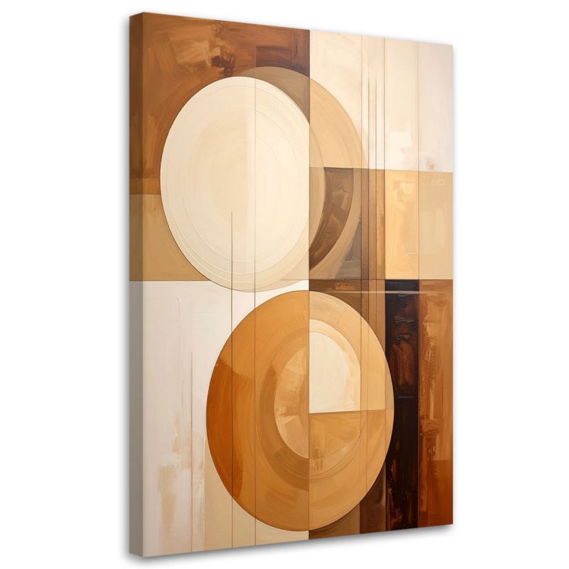 Obraz do salonu sypialni kuchni Feeby Geometryczne koła w odcieniach beżu 40x60cm 1szt