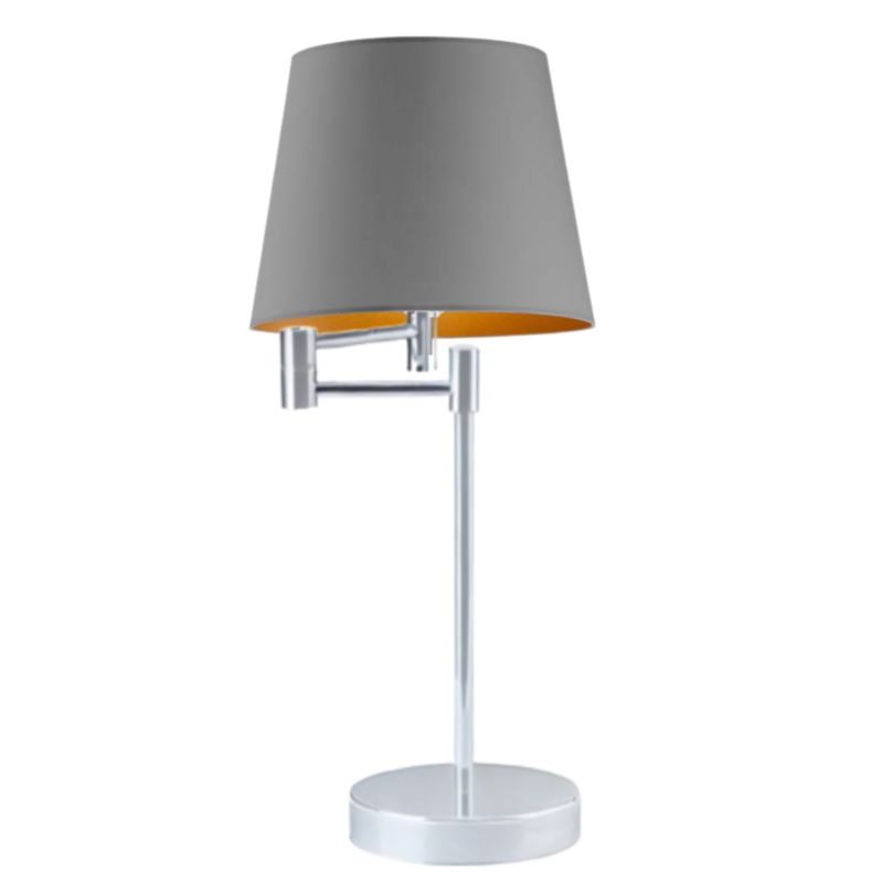 Lampka Nocna Volta Light Factory Jukon Abażur Srebrny/Szary ze złotem 1xE27 1szt.
