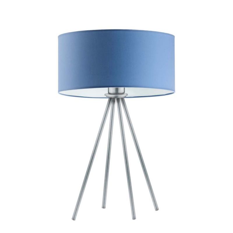Lampka Nocna Volta Light Factory Solaris Abażur Srebrny/Niebieski 1xE27 1szt.