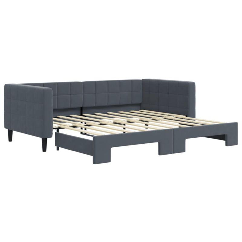 Sofa rozkładana WaszeMeble 90x190 cm Ciemnoszary aksamit WM-3196705 1 szt.