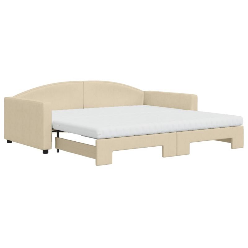 Sofa rozkładana WaszeMeble 100x200 cm Kremowy tkanina WM-3197215 1 szt.