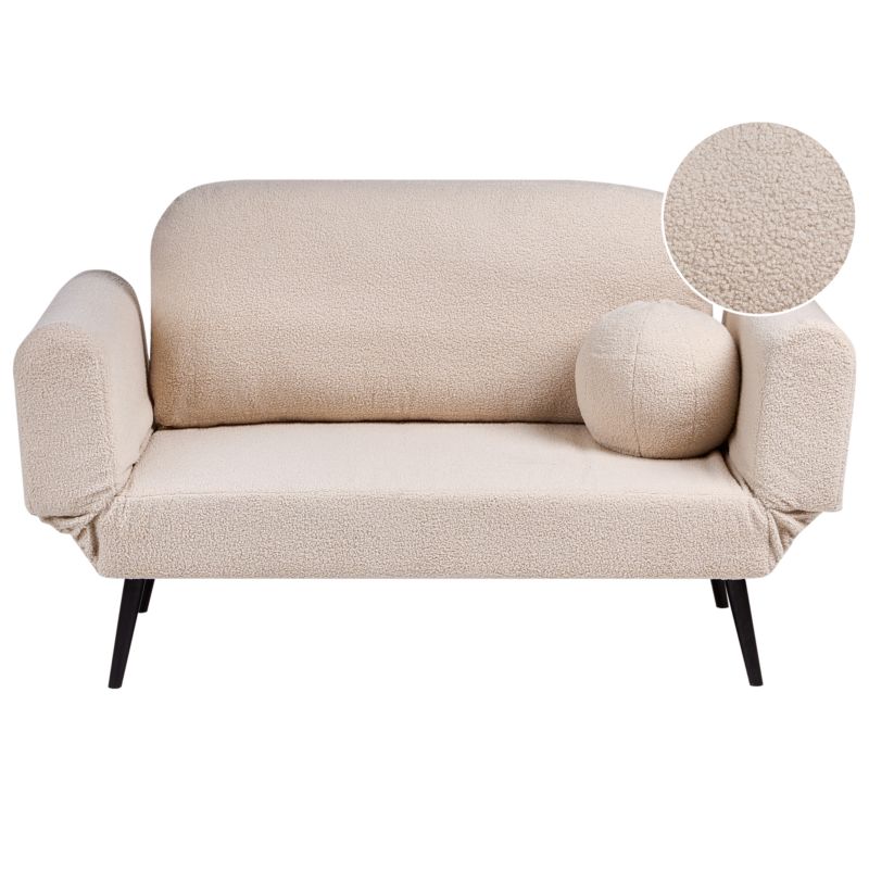 Sofa rozkładana dla 2 osób Dorotea Boucle Beżowy 1 kpl