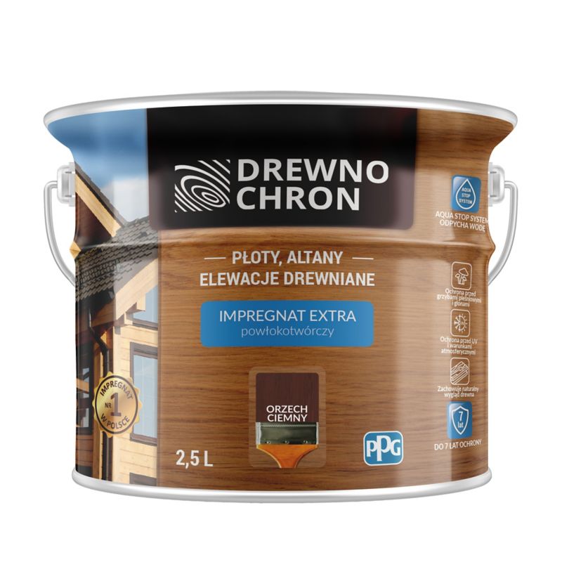 Impregnat Drewnochron Extra Powłokotwórczy orzech ciemny 2,5 l