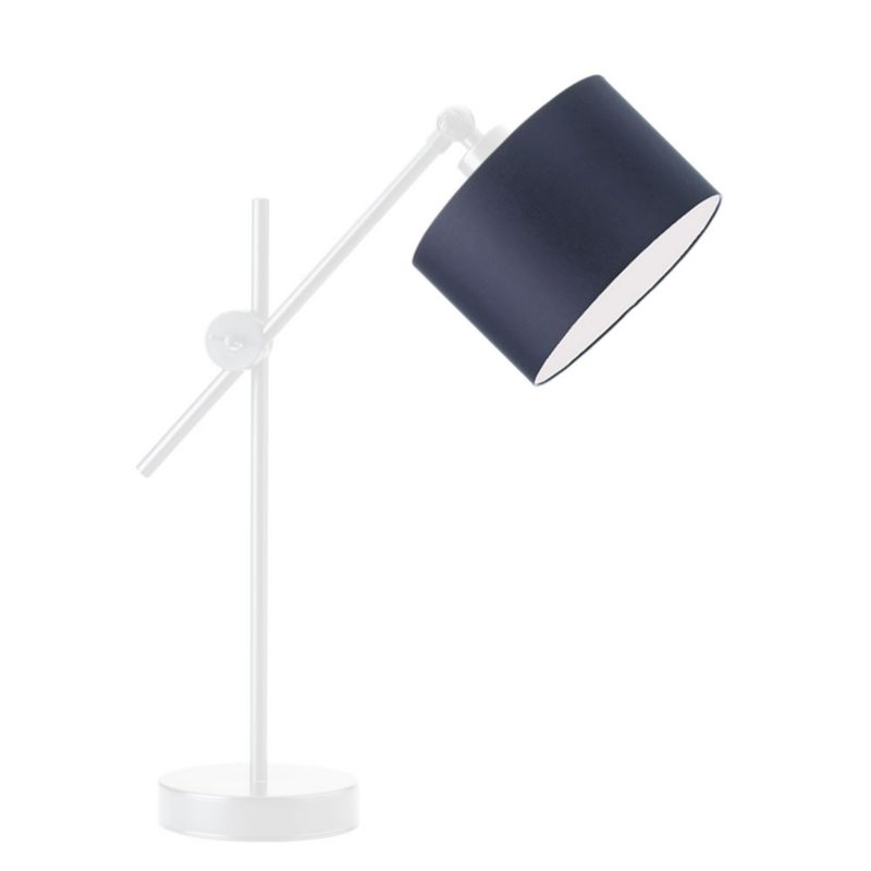 Lampka Nocna Volta Light Factory Modern Abażur Biały/Granatowy Walec 1xE27 1szt.