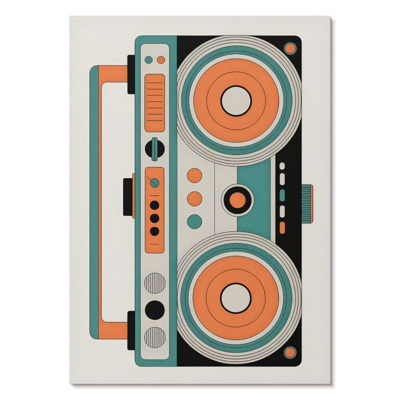 Plakat na Ścianę Tulup 42x59,4 cm (A2) Boombox retro Do salonu, sypialni, biura 1 szt.