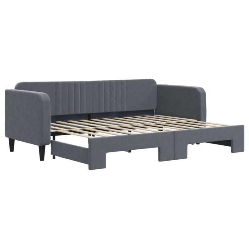 Sofa rozkładana WaszeMeble 80x200 cm Ciemnoszary aksamit WM-3197057 1 szt.