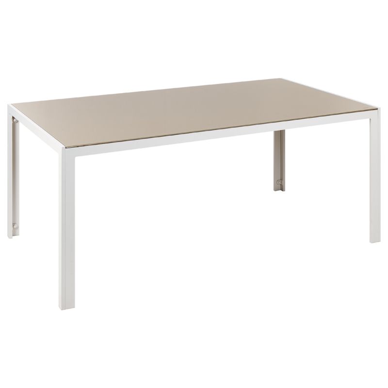 Stół ogrodowy Catania 160 cm 91 cm Szkło Beżowy 1 szt.