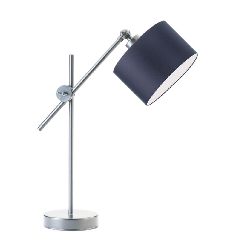 Lampka Nocna Volta Light Factory Modern Abażur Srebrny/Grafitowy Walec 1xE27 1szt.