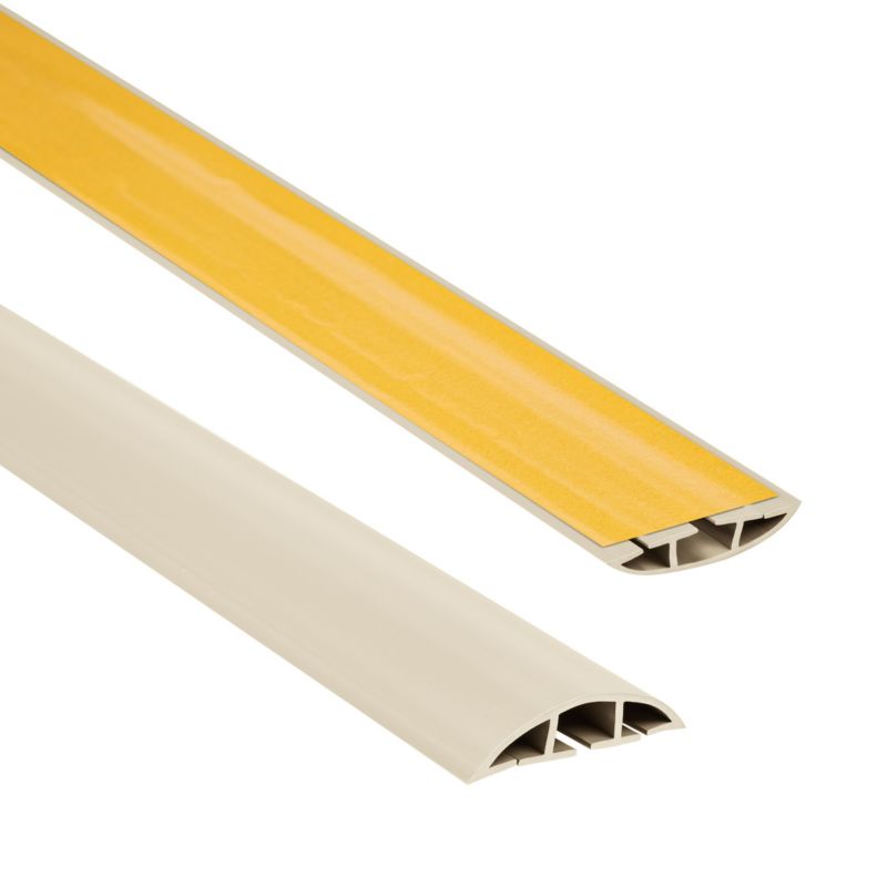 Listwa kablowa maskująca samoprzylepna PCV 40 mm QUEST, maskownica kabli, 3 kanały, półokrągła - 200 cm, beż, 1 szt.